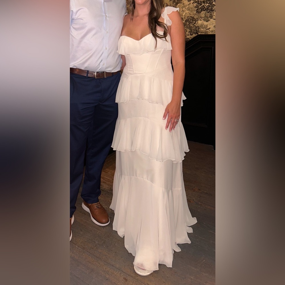 Azazie Bridesmaid Dress White Alabaster